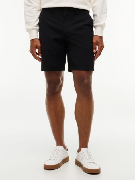 Black Dover Flag Embroidery 8" Inseam Chino Bermuda Shorts  Men