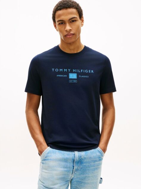 Μπλε T-Shirt Με Λογότυπο  Άνδρες