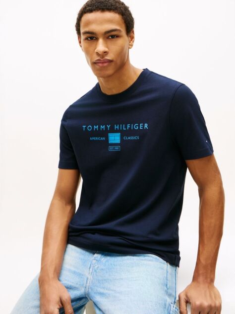 Μπλε T-Shirt Με Λογότυπο  Άνδρες