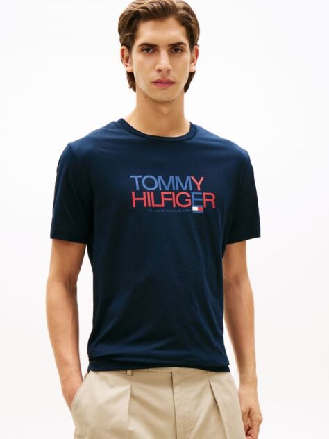Μπλε T-Shirt Με Λογότυπο Και Γραφικό Σχέδιο  Άνδρες