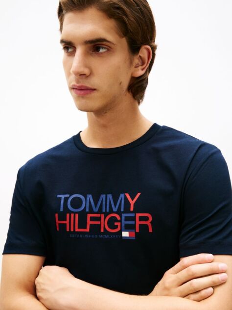 Μπλε T-Shirt Με Λογότυπο Και Γραφικό Σχέδιο  Άνδρες