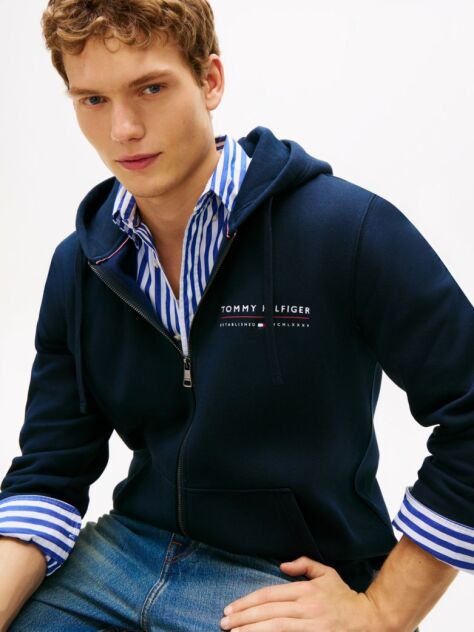 Blue Logo Terry Zip-Thru Hoody  Men