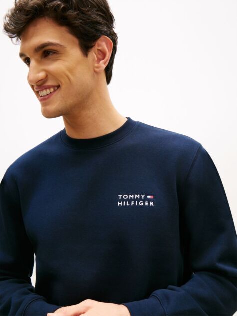 Blue Logo Embroidery Terry Sweatshirt  Men