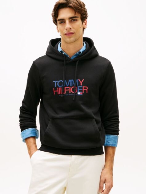 Black Logo Graphic Hoody  Men