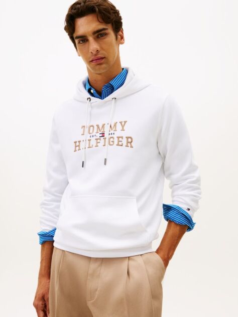 White Logo Graphic Hoody  Men