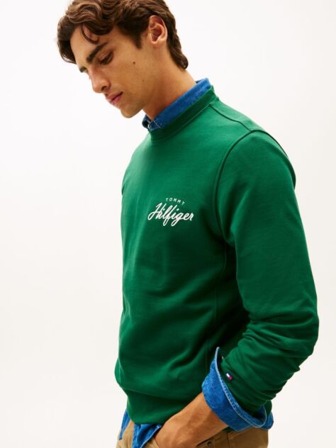 Green Logo Crew Neck Sweatshirt  Men