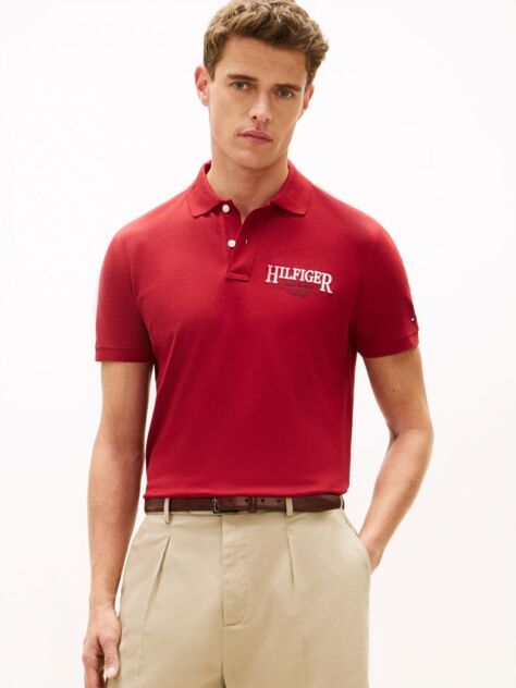 Red Regular Fit Heritage Logo Polo Shirt  Men