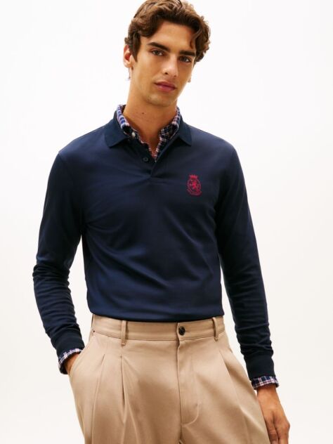Blue TH Crest Regular Fit Polo Shirt  Men