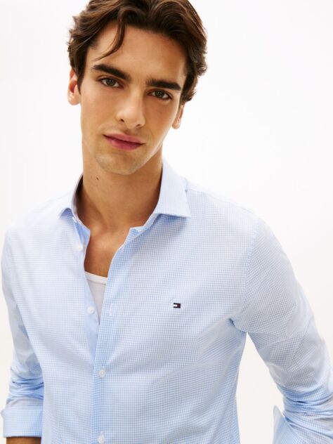 Μπλε Slim Καρό Πουκάμισο  Άνδρες