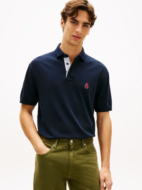 Blue Heritage Classic Fit Crest Polo Shirt  Men