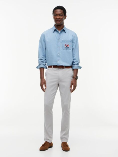 Grey 1985 Bleecker Slim Twill Chinos  Men