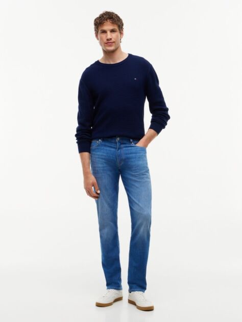 Blue Slim Straight Denton Pants  Men