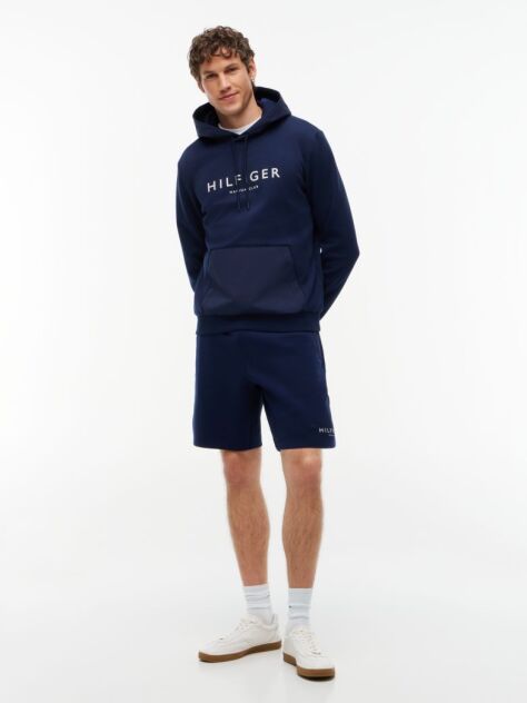 Blue Logo Drawstring Hoody  Men