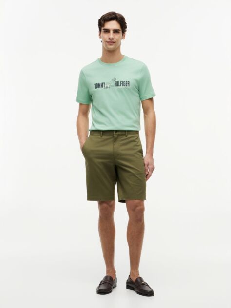 Πράσινο Βαμβακερό T-Shirt Με Λογότυπο  Άνδρες