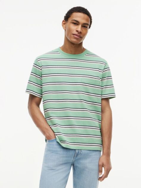 Multi Mixed Stripe Relaxed Jersey T-Shirt  Men