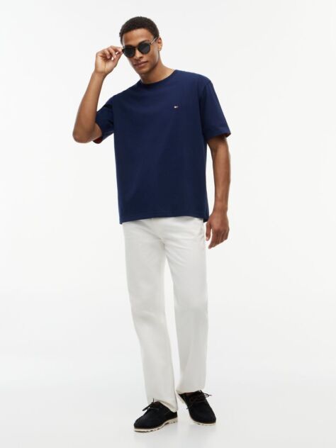 Blue Mixed Texture T-Shirt  Men