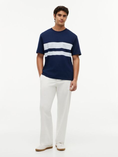 Blue Logo Colour-Blocked Relaxed T-Shirt  Men
