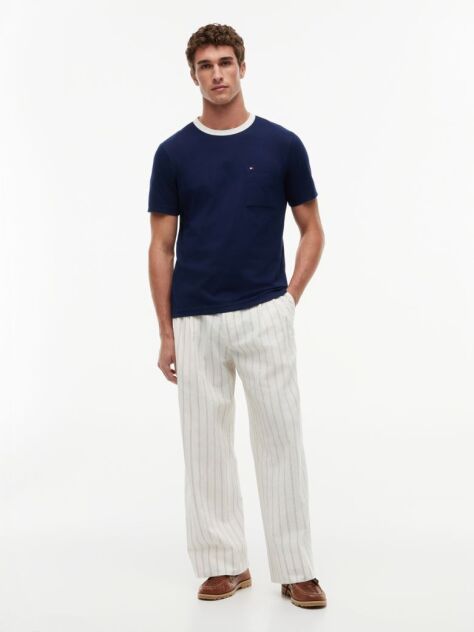 Blue Mesh Collar Jersey T-Shirt  Men
