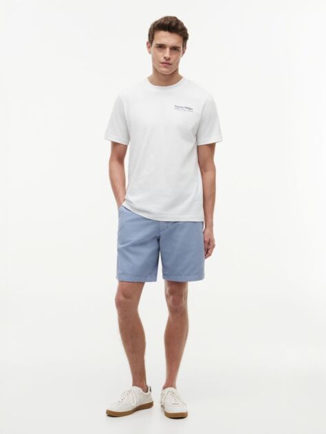 Άσπρο T-Shirt Με Κλασική Λαιμόκοψη Και Πίσω Σχέδιο  Άνδρες