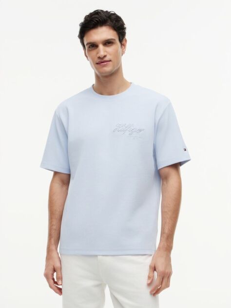 Blue Jacquard Rope Logo Relaxed T-Shirt  Men