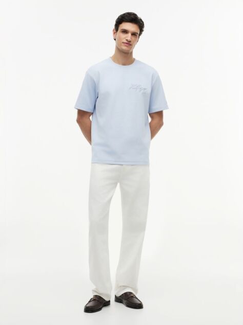 Blue Jacquard Rope Logo Relaxed T-Shirt  Men