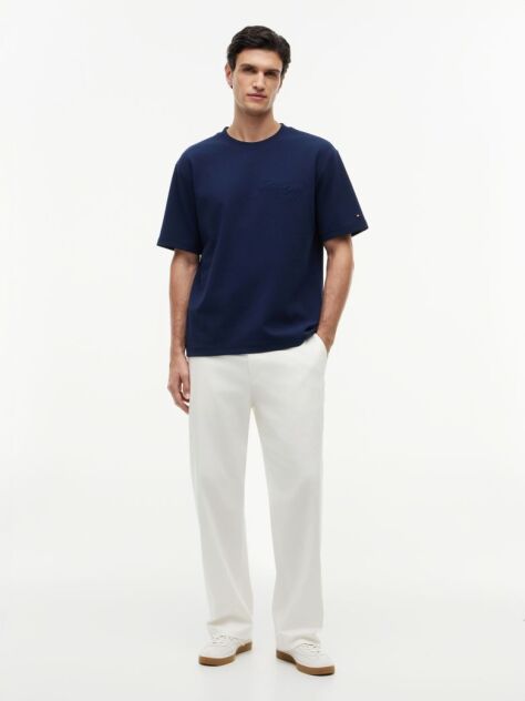 Blue Jacquard Rope Logo Relaxed T-Shirt  Men
