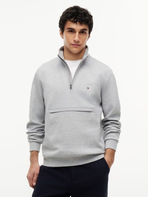 Grey Intechno Knit Quarter-Zip Sweatshirt  Men