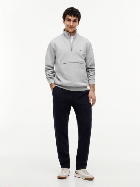 Grey Intechno Knit Quarter-Zip Sweatshirt  Men