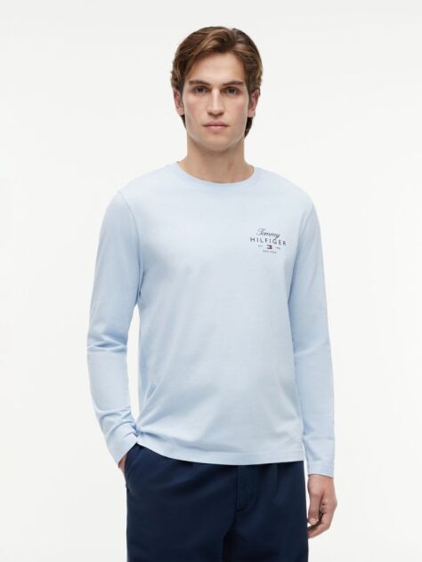 Blue Logo Long Sleeve T-Shirt  Men