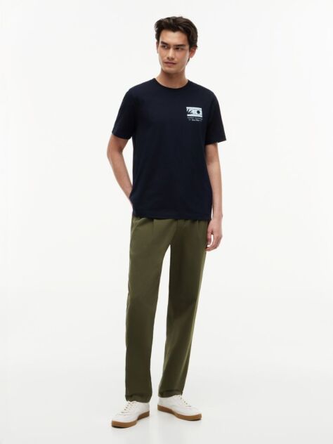 Μπλε T-Shirt Με Λογότυπο Και Κλασική Λαιμόκοψη  Άνδρες