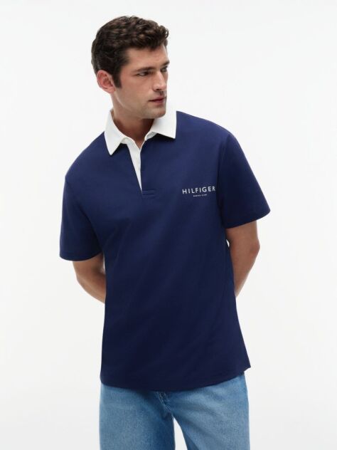 Blue Classic Fit Pique Polo Shirt  Men
