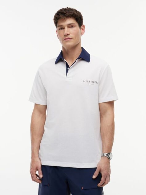 White Classic Fit Pique Polo Shirt  Men