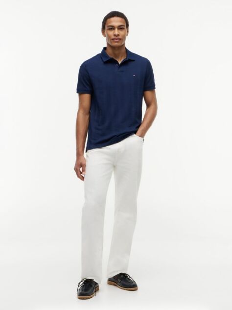 Blue Regular Fit Tonal Stripe Polo Shirt  Men