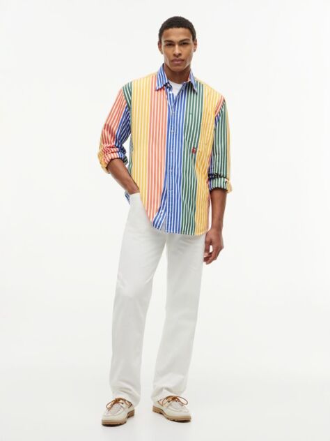 Multi Relaxed Fit Multicolour Stripe Poplin Shirt  Men