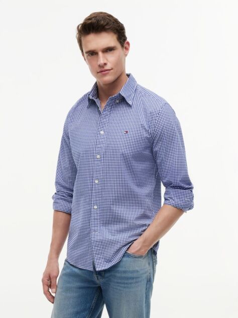 Multi Flex Poplin Gingham Shirt  Men