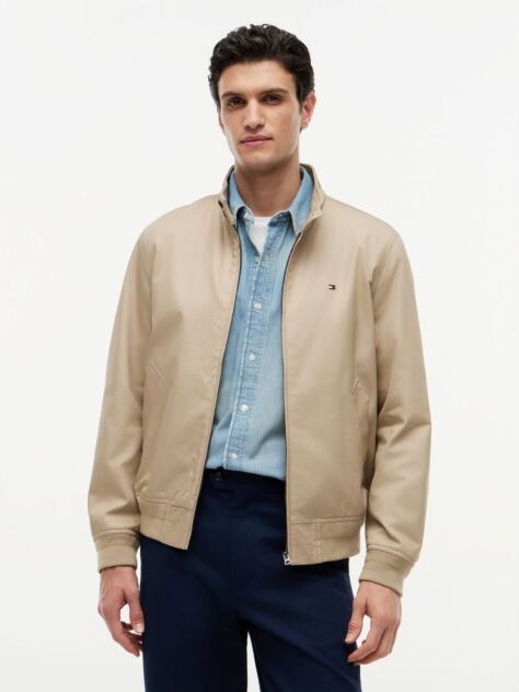 Beige Twill Harrington Jacket  Men