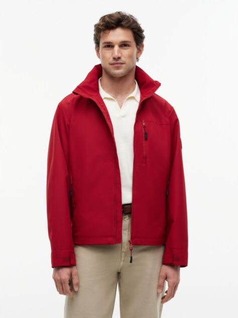 Red Logo Collar Zip-Thru Jacket  Men
