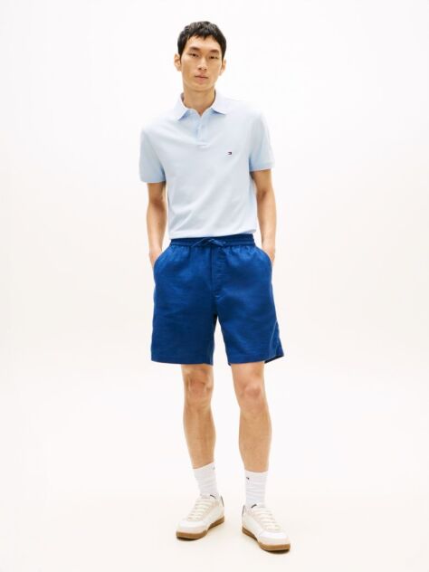 Blue Dover Linen Blend 8" Inseam Chino Bermuda Shorts  Men