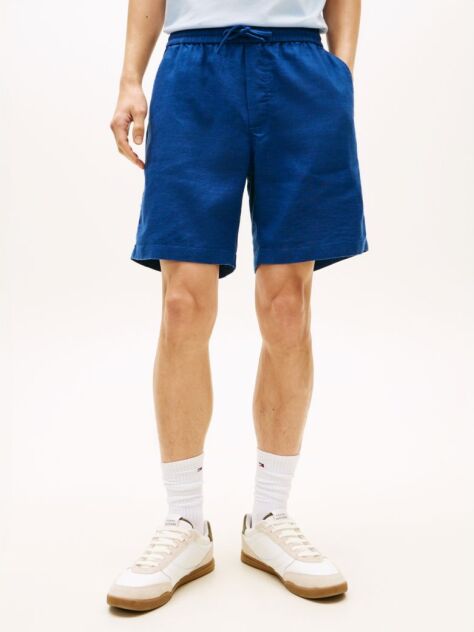 Blue Dover Linen Blend 8" Inseam Chino Bermuda Shorts  Men