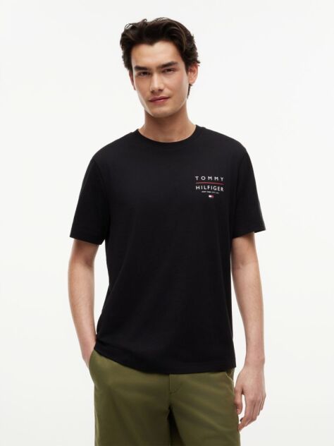 Black Logo Jersey Crew Neck T-Shirt  Men