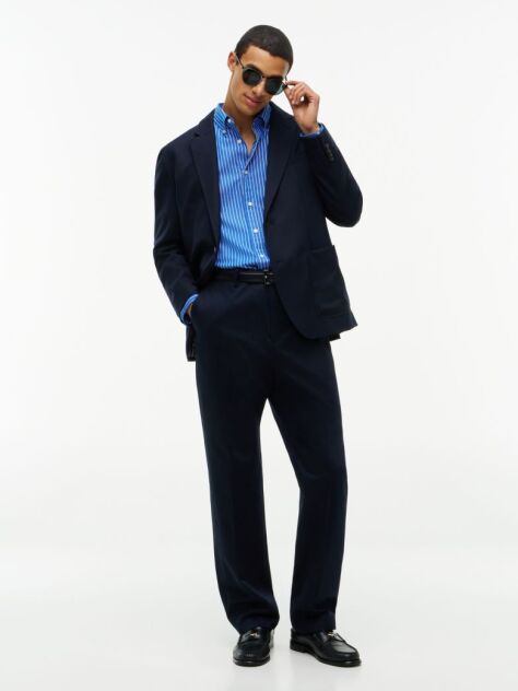 Blue Regular Fit Flex Stripe Shirt  Men