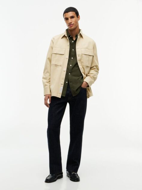 Green Slim Fit Knit Pique Shirt  Men