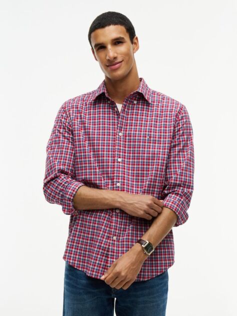 Multi Regular Fit Flex Tartan Poplin Shirt  Men
