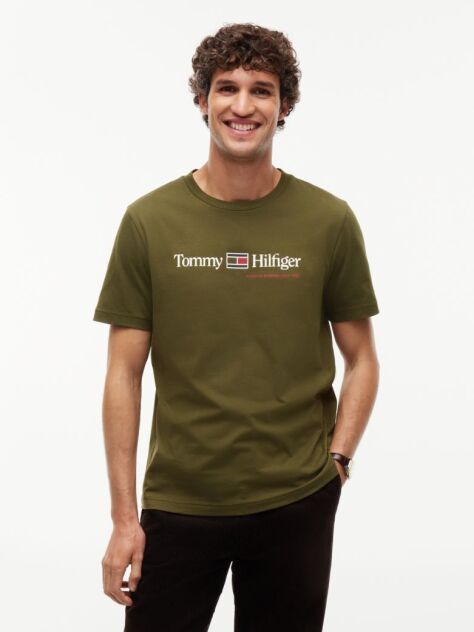Green Logo Jersey Crew Neck T-Shirt  Men