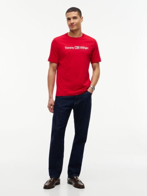 Red Logo Jersey Crew Neck T-Shirt  Men