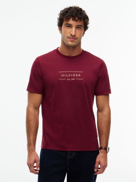 Red Logo Interlock Knit T-Shirt  Men