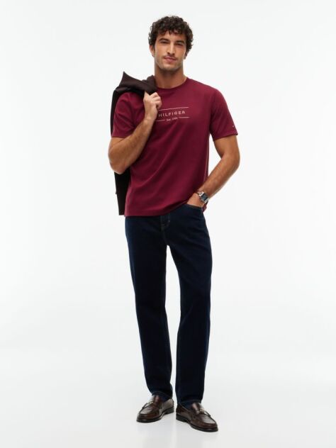 Red Logo Interlock Knit T-Shirt  Men