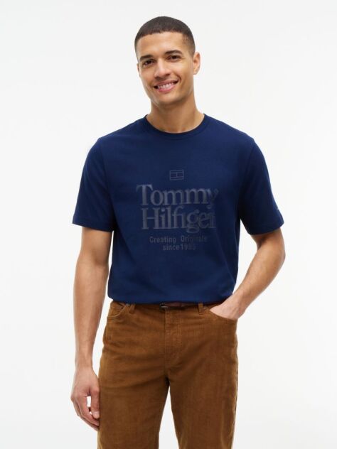 Blue Tonal Graphic Jersey T-Shirt  Men