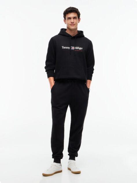 Μαύρο Fleece Hoody Με Λογότυπο  Άνδρες