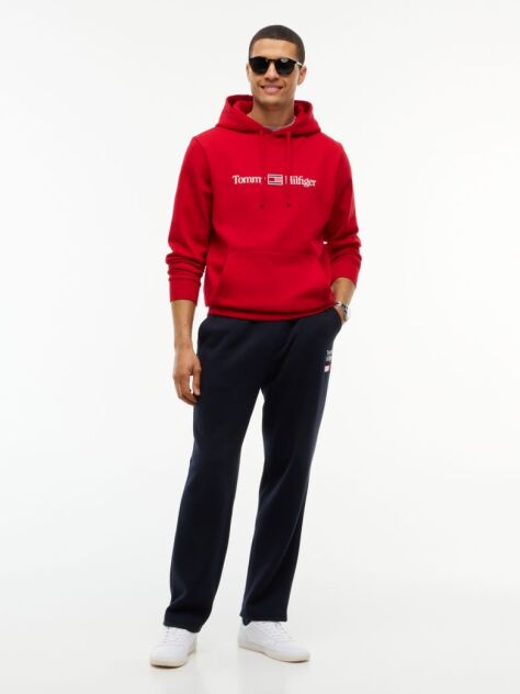 Κόκκινο Fleece Hoody Με Λογότυπο  Άνδρες